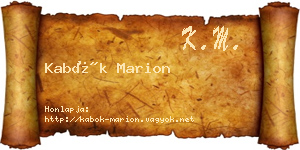 Kabók Marion névjegykártya